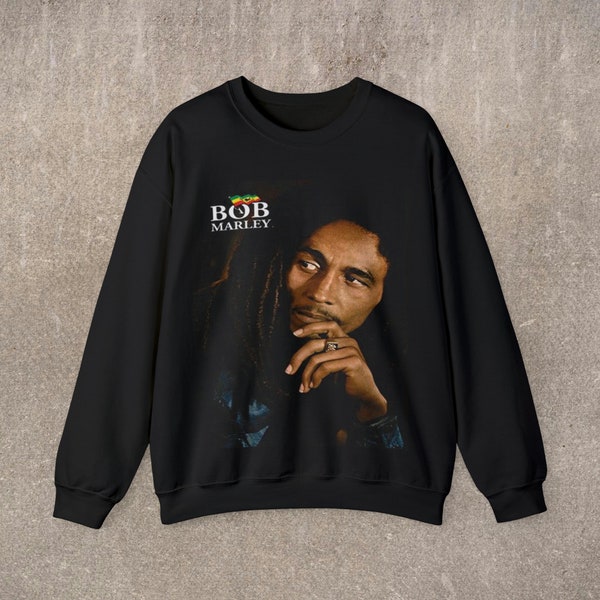 Retro Bob Marley Sweatshirt | Vintage Stil | Reggae Musik Merch | Unisex Crewneck Sweatshirt