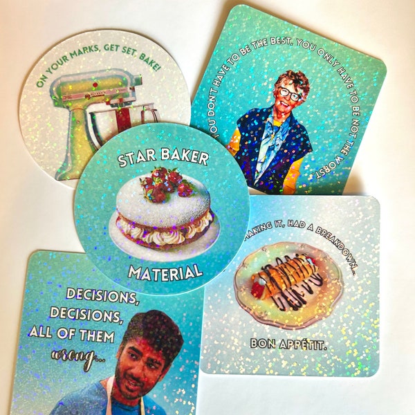 Great British Baking Show / Bake Off Holographic Vinyl Stickers