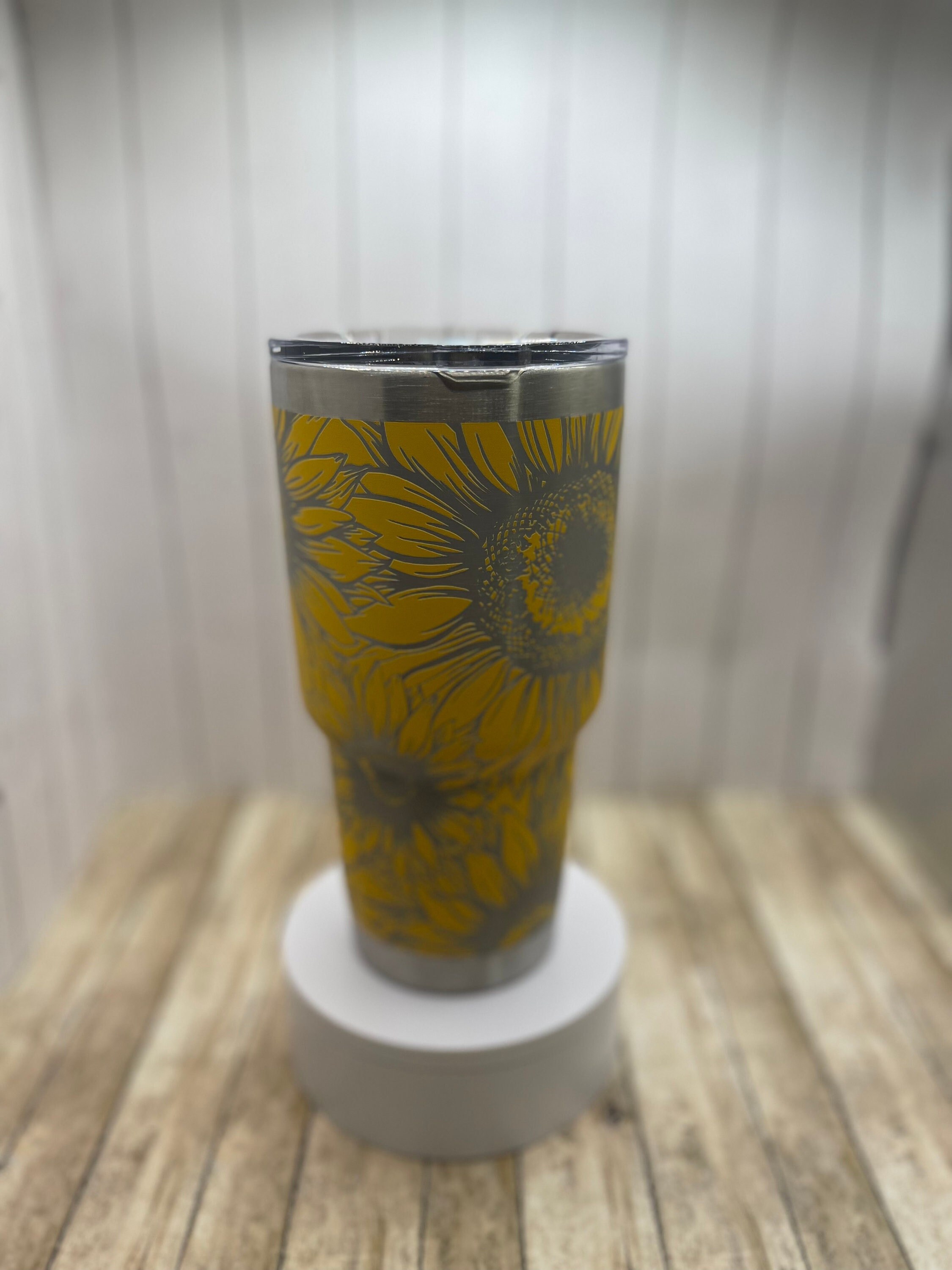 Yeti 30oz Alpine Yellow Sunflower Laser Engraved 360 Degree 