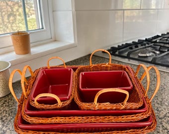 Vintage Temp-Tations presentable Ovenware by Tara-Casserole Set