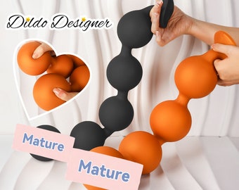 26" 66cm Huge Silicone Anal Plugs Beads Fantasy Long Knotted Dildo Butt Plug, Adult Sexy Toys Anal Dildo Gift For Men Woman Gay, Mature
