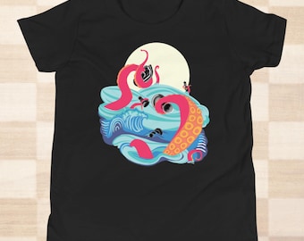 Kraken Chess Graphic Tee: Funny Octopus vs Chess T-Shirt
