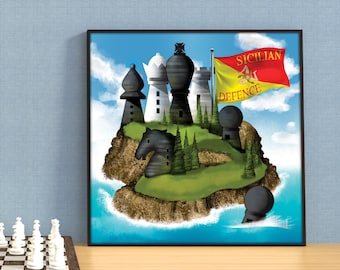 The Sicilian Defense | Chess Opening Poster Print | Chess Enthusiasts, Kids, Teens, Teachers, Mentors, Chess Clubs and Classroom Décor.