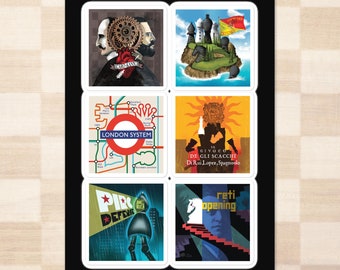 Chess Opening Stickers: Illustrated Chess Art by Denise Teixeira