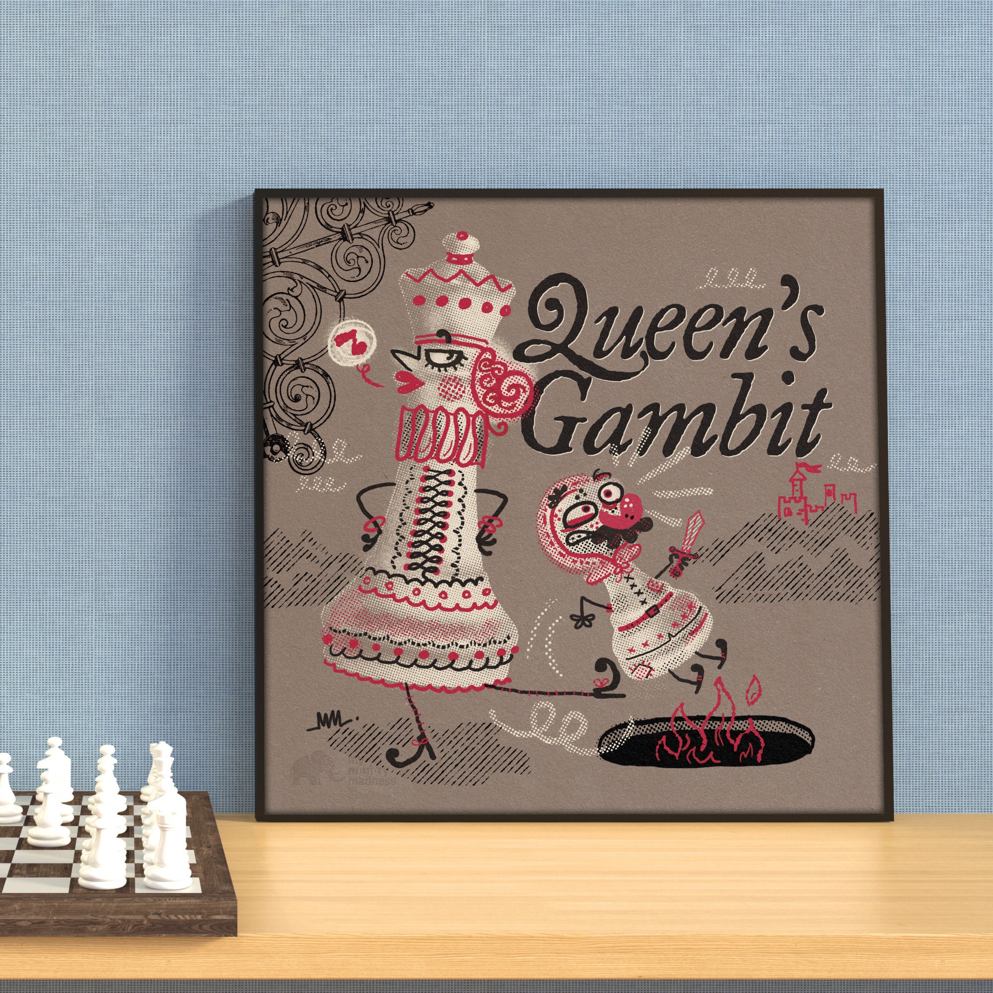 The Queens Gambit Chess Opening Poster Fine Art Print Poster for