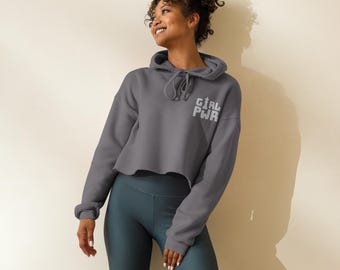 Crop Hoodie, Chess Girl Power Embroidery