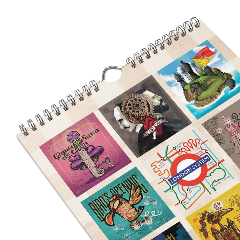 Chess Artwork Calendar 2024, Featuring Popular Classic Chess Openings