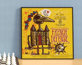 The French Defense | Chess Opening Poster Print | Chess Enthusiasts, Kids, Teens, Teachers, Mentors, Chess Clubs and Classroom Décor.