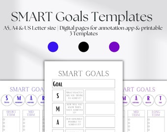 S.M.A.R.T Goal Planner Printable, Goal Tracker Printable, Productivity Planner, Goal Setting Worksheet, Goal Planning, Digital Download PDF