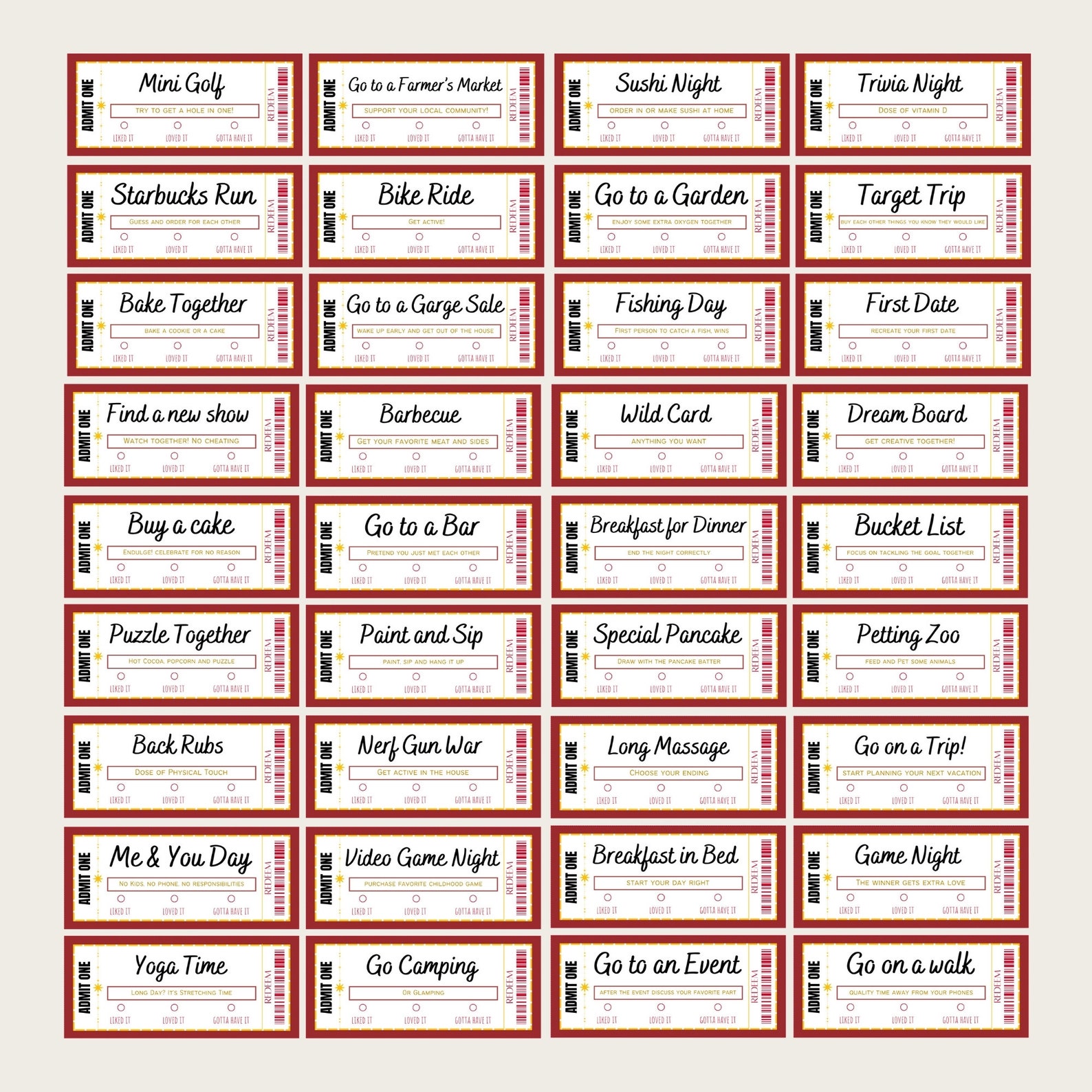 Editable Printable Love Coupons Book Template -anniversary or Valentine ...