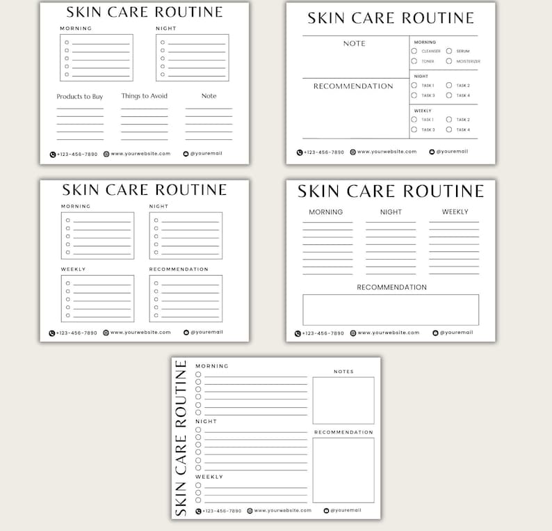 5 skincare routine cards you can give to your customers!