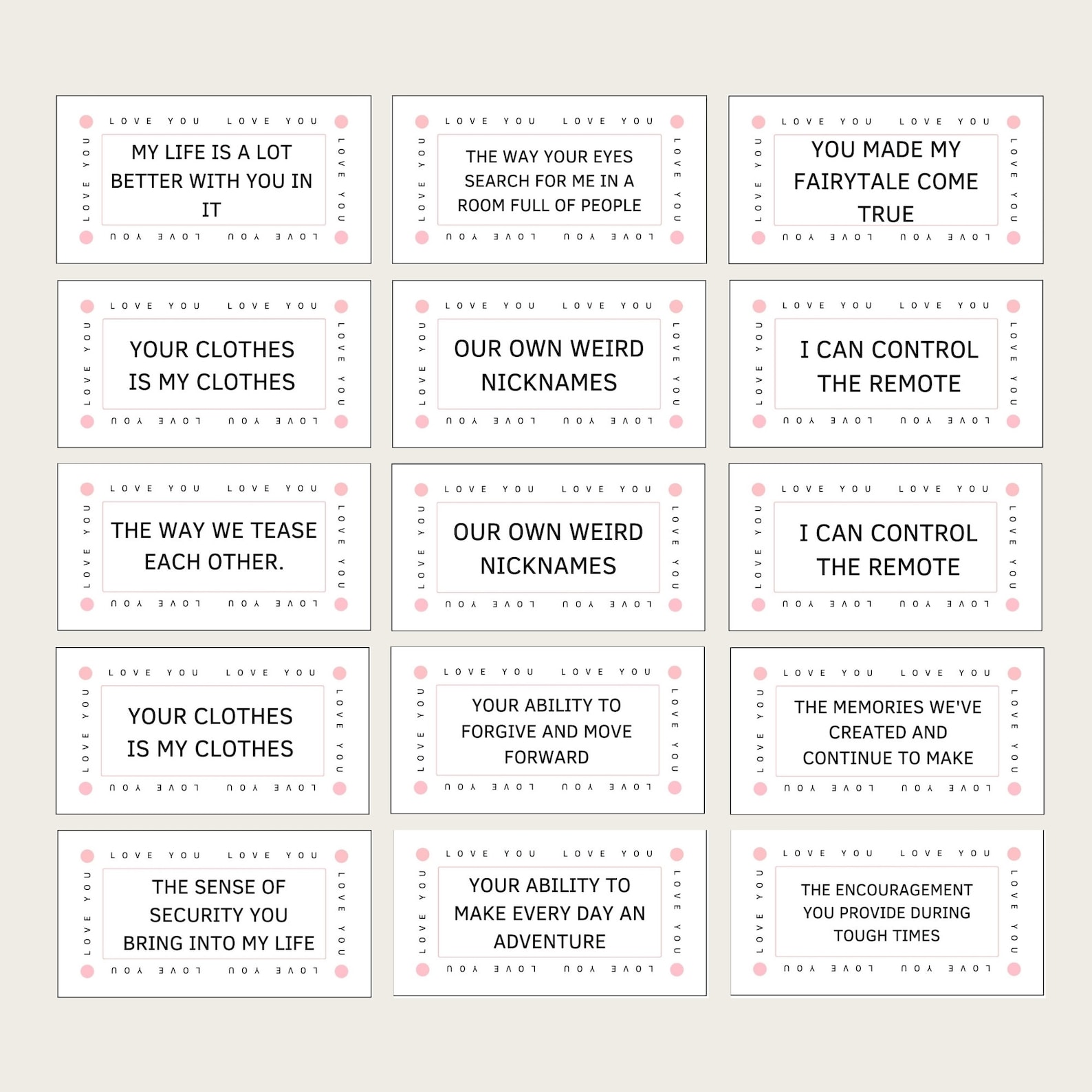 Reasons Why I Love You, Couple Cards, Love Messages, Printable Love ...