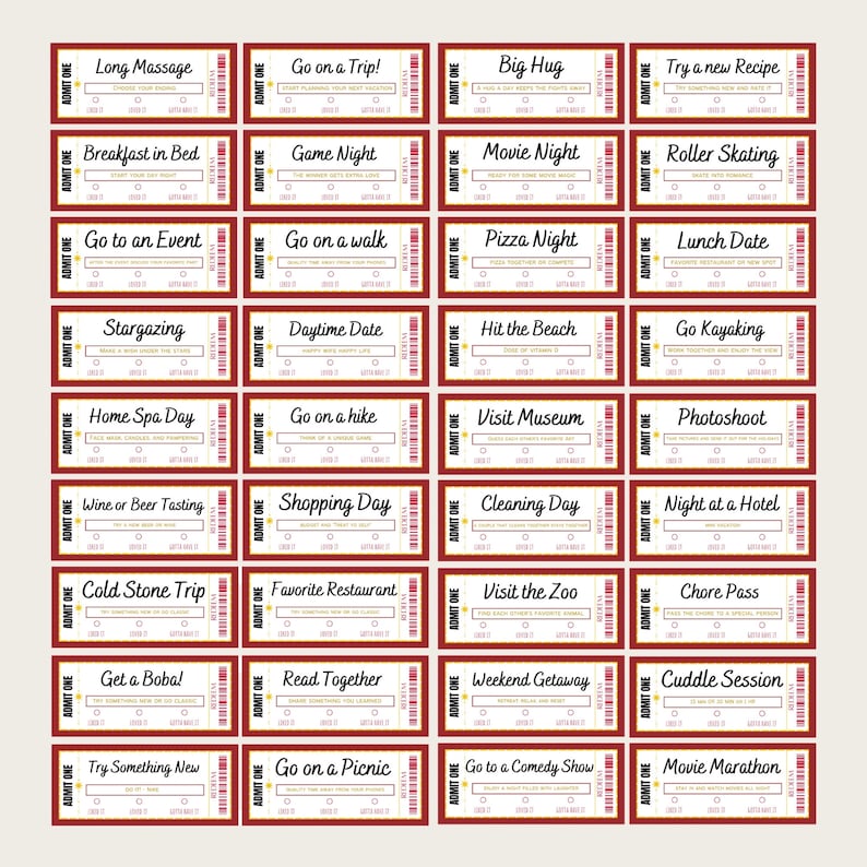 Editable Printable Love Coupons Book Template -anniversary or Valentine ...