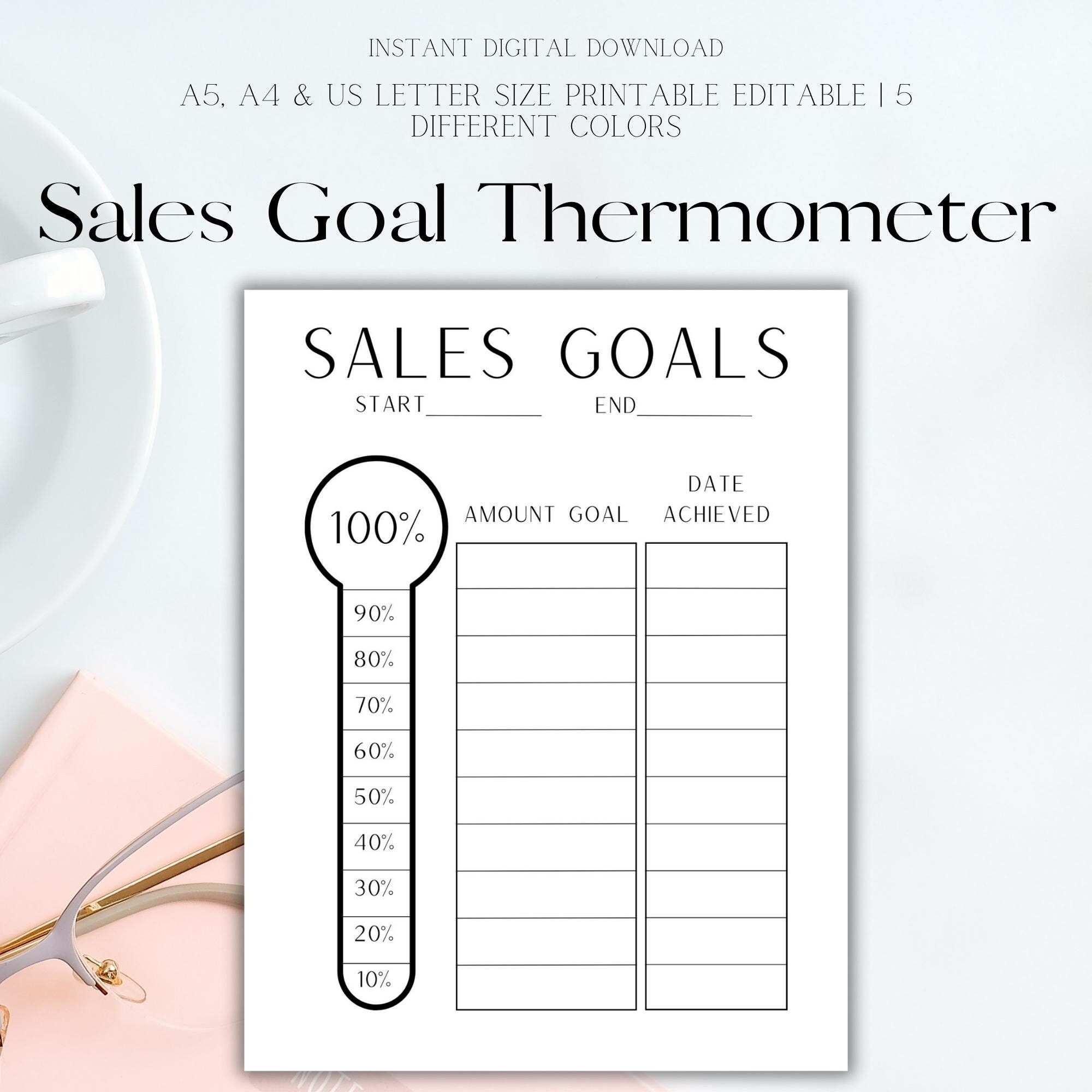 Printable Sales Goal Tracker Simple Finance Thermometer Chart Tracker Minimalist Goal Printable Sales Goal Tracker Simple Finance Thermometer Chart Tracker Minimalist Goal