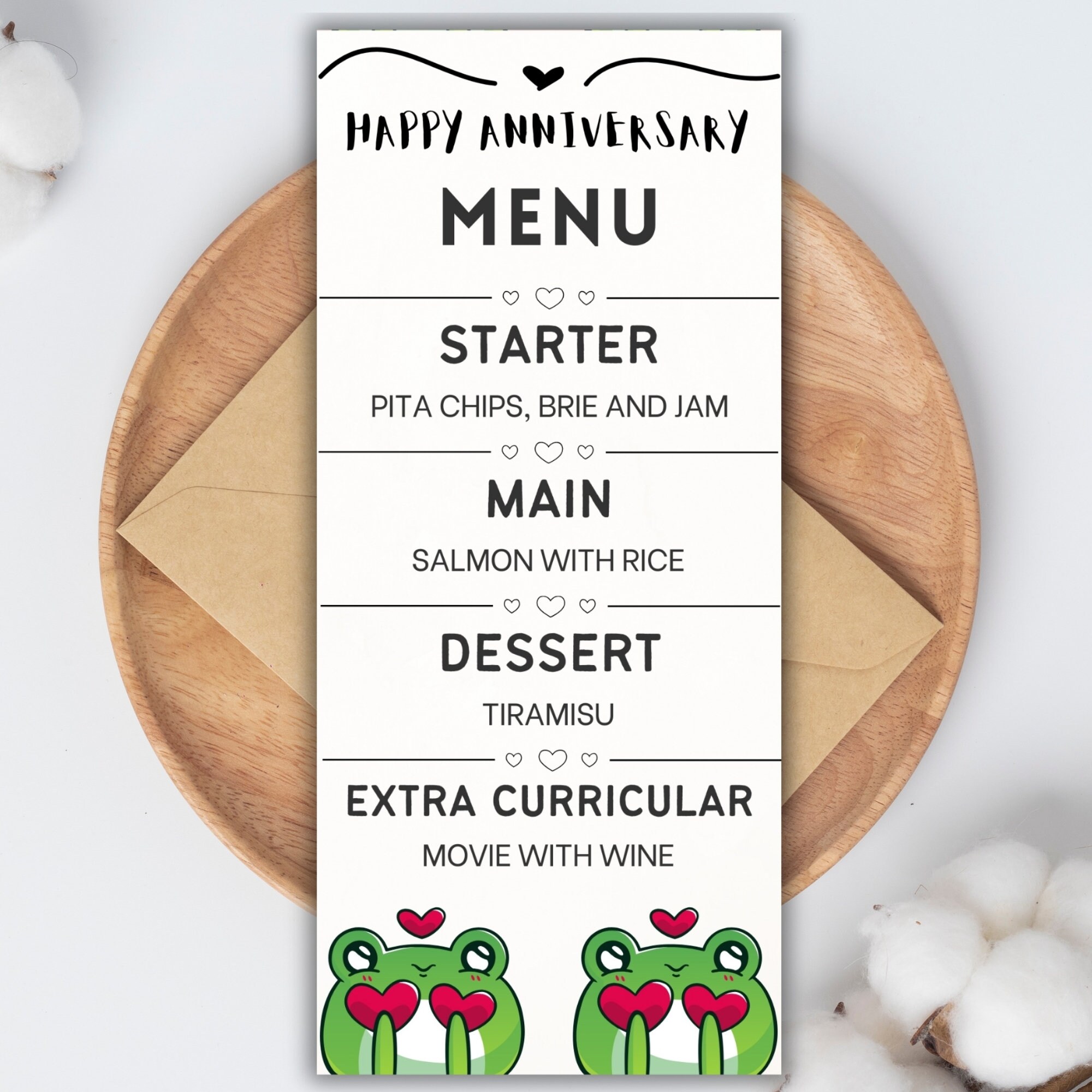 Editable Anniversary Menu Template, Valentine's Day Dinner Menu Card Editable Anniversary Menu Template, Valentine's Day Dinner Menu Card