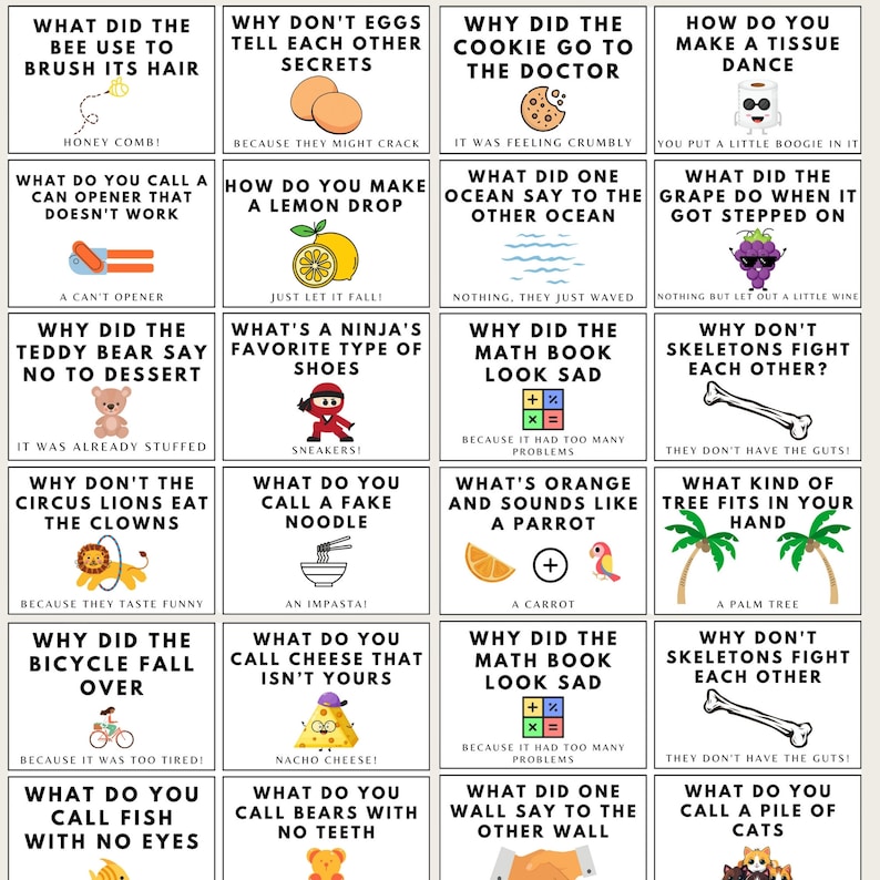 Lunch Box Riddles Pdf Lunchbox Jokes Printable, Editable Lunch Box Notes, Jokes for Kids ...