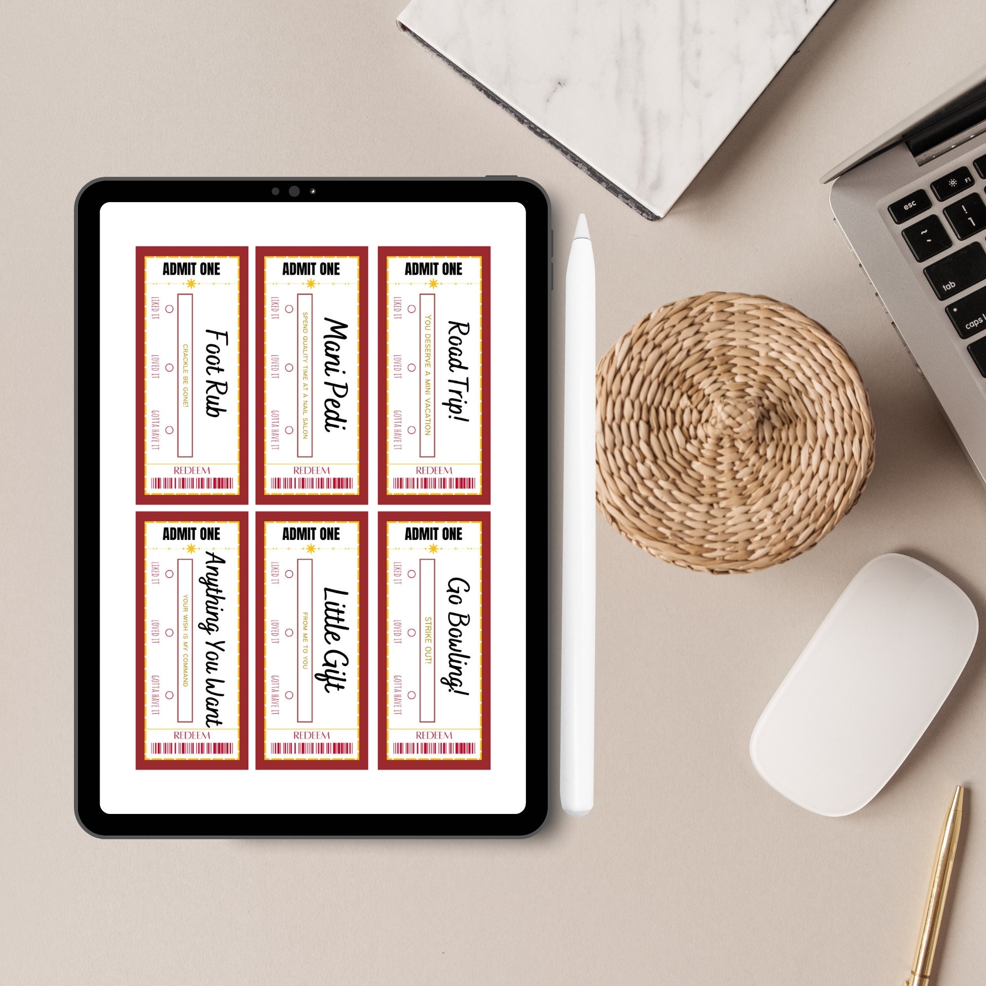 Editable Printable Love Coupons Book Template -anniversary or Valentine ...