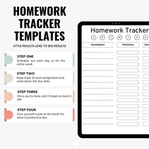 Homework Schedule Tracker Printable | Assignment Tracker | Homework ...