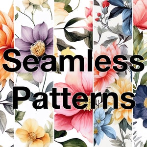 5 Flower Seamless Pattern 4096x4096px