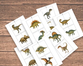 Jeu De Mémoire En Bois Dinosaure Montessori - 24 Cartes + Tatouages Lumineux Pour Enfants Dès 3 Ans