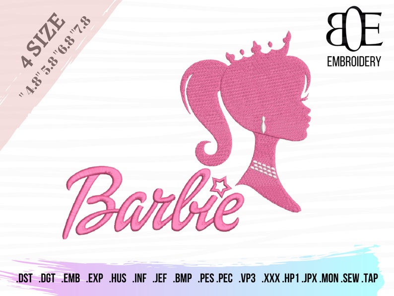 Barbie Machine Embroidery Design Queen Barbie Embroidery - Etsy UK