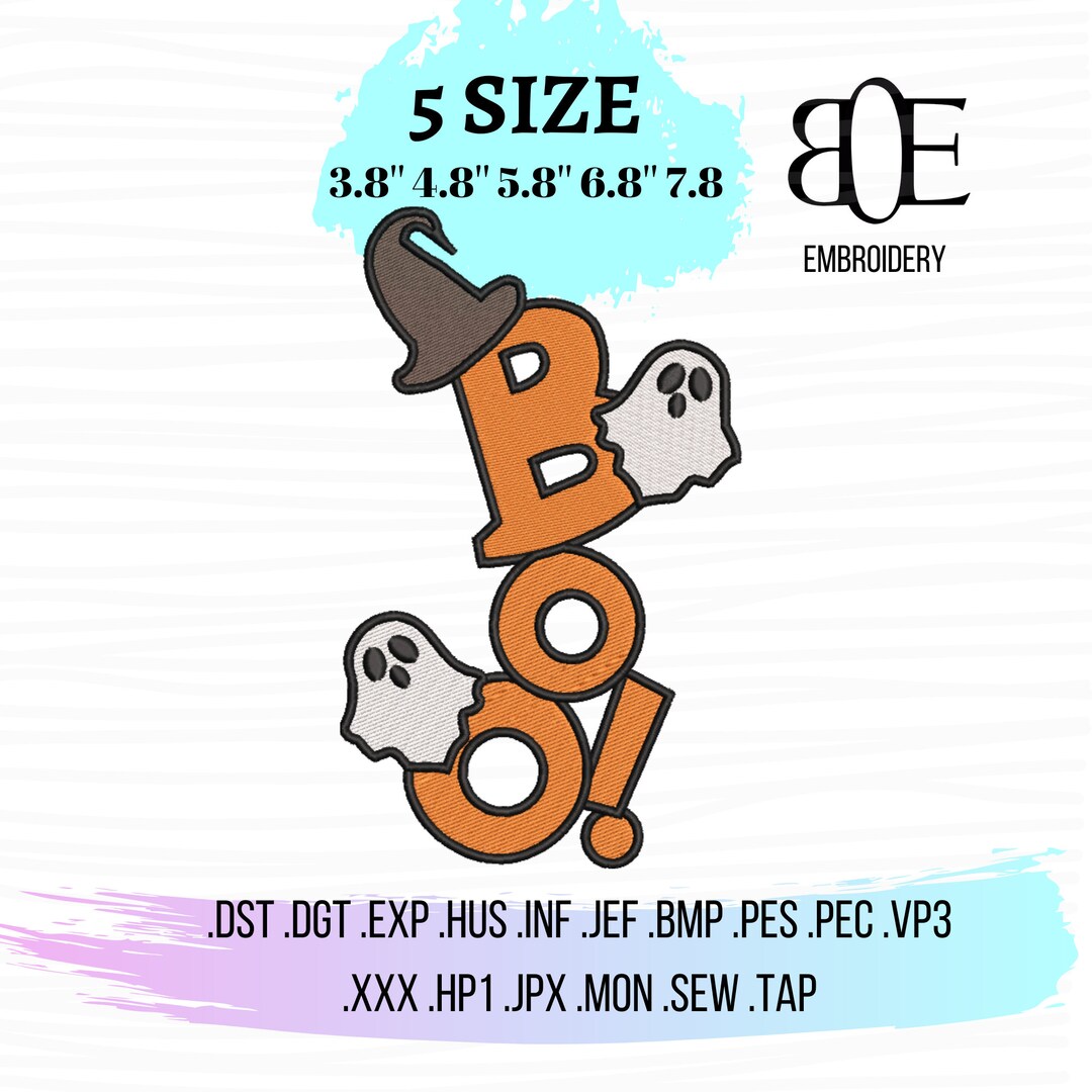 Halloween Ghost Embroidery Designs Ghost Embroidery Design Etsy