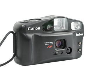Canon Sure Shot Owl 35mm vintage camera / Marlboro Edition /  analog point and shoot camera