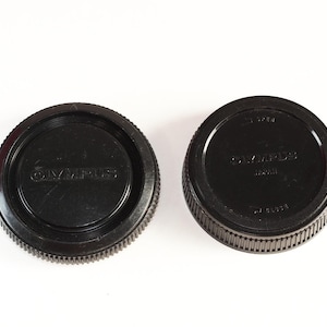 Genuine Olympus camera body and rear lens cap kit  / vintage for Olympus OM lens mount and cameras
