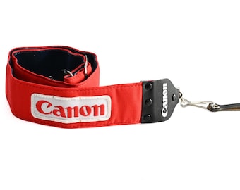 Canon vintage camera strap red  from the 80s
