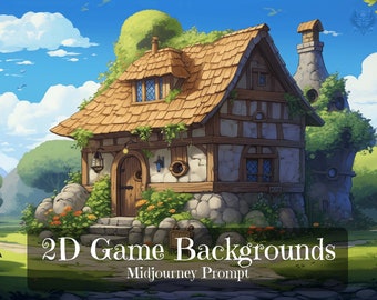 2d Game Backgrounds Midjourney Prompt, 2d Game Art for Platformer, Side-scrolling and Point and Click Adventure Games, Story Book Art Prompt
