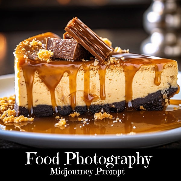 Midjourney Prompt Food Photography, Midjourney AI Art, Food Advertising Photography, Dessert Digital Art, Cake Digital Download