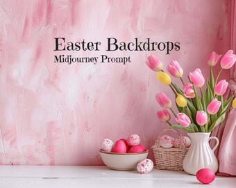 Easter Backdrops Midjourney Prompt, Boho Spring Backdrop Prompts, Delicate Floral Backdrop Prompts, Midjourney AI Art, AI Photography Prompt