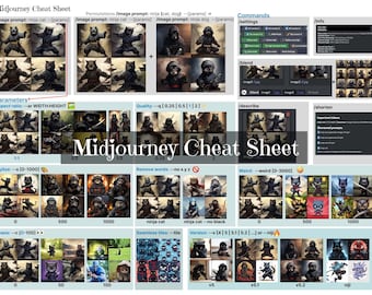 Midjourney Cheat Sheet, One Page PDF, Most Common Midjourney Commands and Parameters