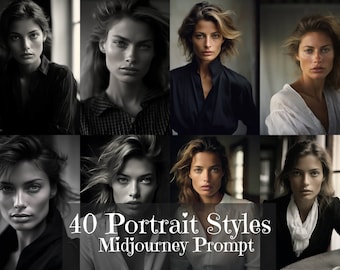 Professional Midjourney Prompt for Portrait Photography, Realistic Midjourney AI Art, Photography Midjourney Prompts, Customizable Prompts