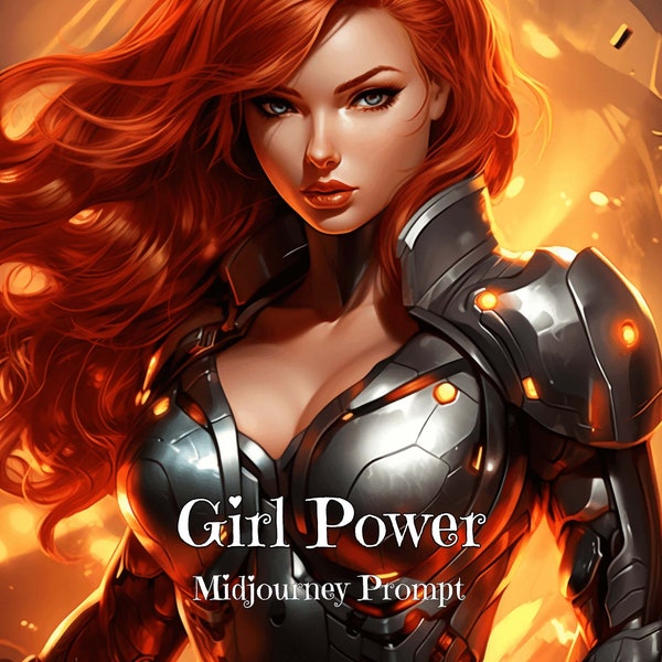 Powerful Girls Midjourney Prompt, Girl Power High Quality AI Art, Customizable and Tested in Midjourney, Retro, Fantasy, Futuristic and more