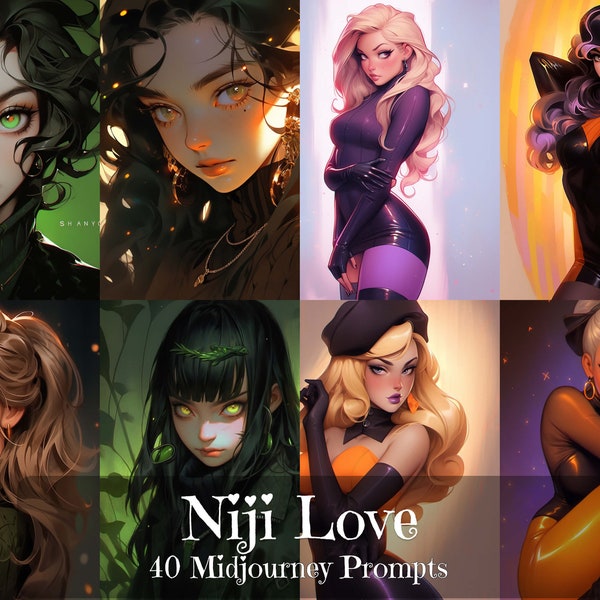 Niji Love, 40 invites Midjourney Niji, superbe dessin animé manga et art photoréaliste de l'IA, copier-coller, meilleures invites Midjourney Niji