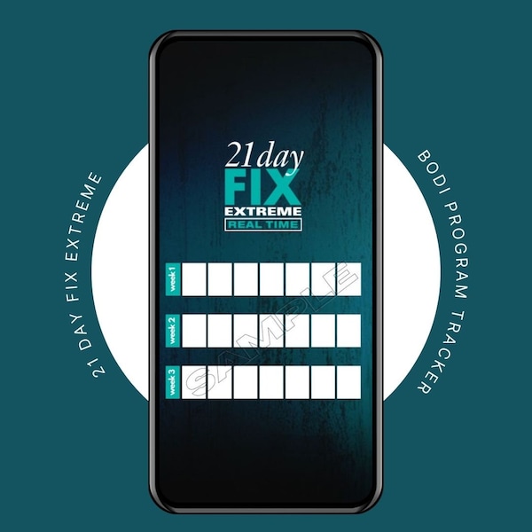 21 Day Fix Extreme Tracker | Autumn Calabrese BODi Program | Sweaty Selfie Tracker | BODi Tracker | Social Calendar | IG Template