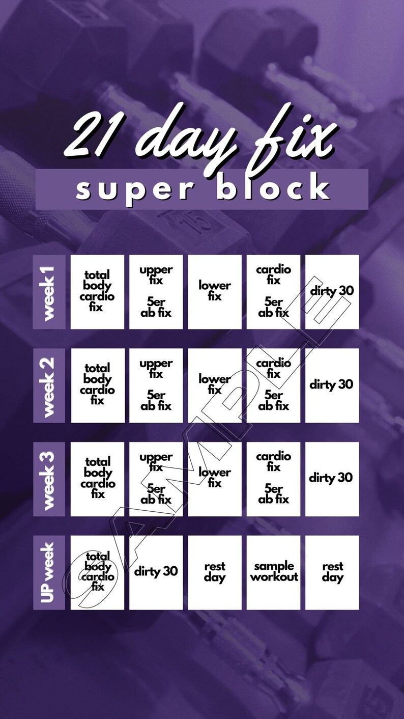 21 Day Fix Tracker 21 Day Fix Super Block Sweaty Selfie Tracker Bodi ...