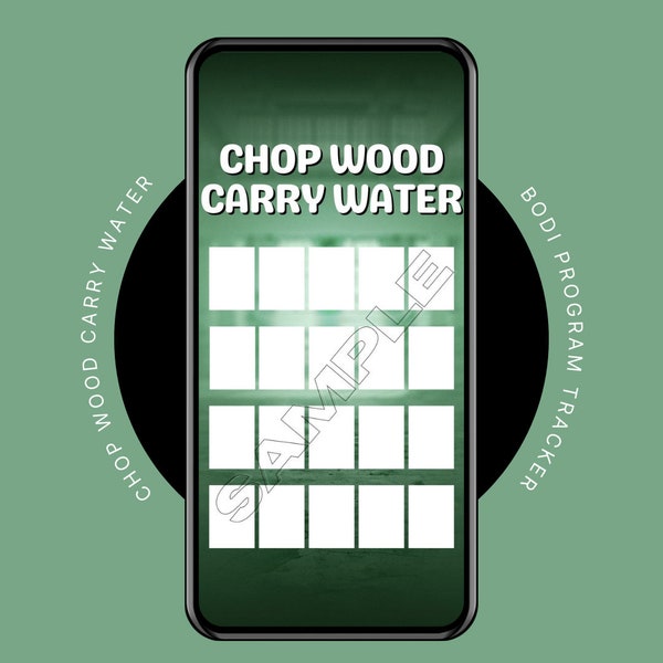 Chop Wood Carry Water Tracker | CWCW Amoila Cesar BODi Program | Sweaty Selfie Tracker | BODi Tracker | IG Stories | IG Template