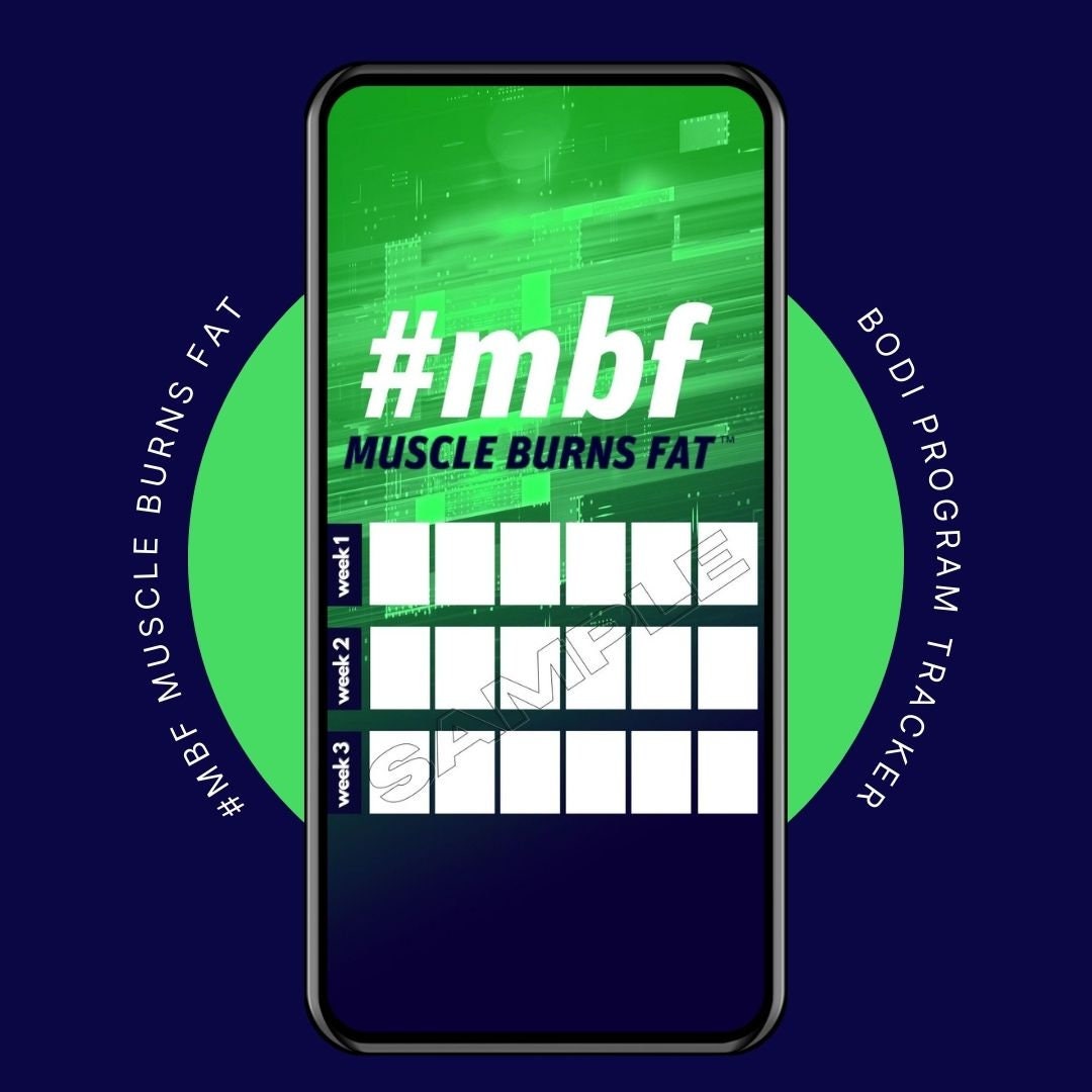 Muscle Burns Fat Tracker MBF Megan Davies Bodi Program Sweaty Selfie Tracker Bodi Tracker IG Stories IG Template Etsy