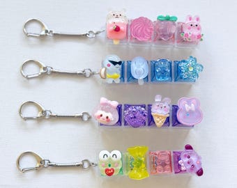 Mechanical Keyboard Fidget Toy with Random Charms | LED RGB Clicky Keychain Stress Reliever