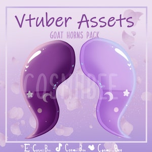 Purple Goat Jelly Horns -Rigged Vtuber Asset- Liquid Filled- Vtube Studio