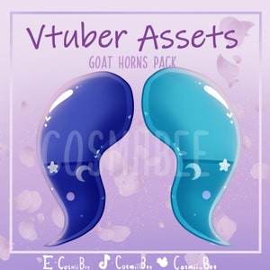 Blue Goat Jelly Horns -Rigged Vtuber Asset- Liquid Filled- Vtube Studio