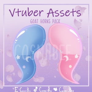 パステルヤギゼリー角 - リグ付き Vtuber アセット - 液体入り - Vtube Studio