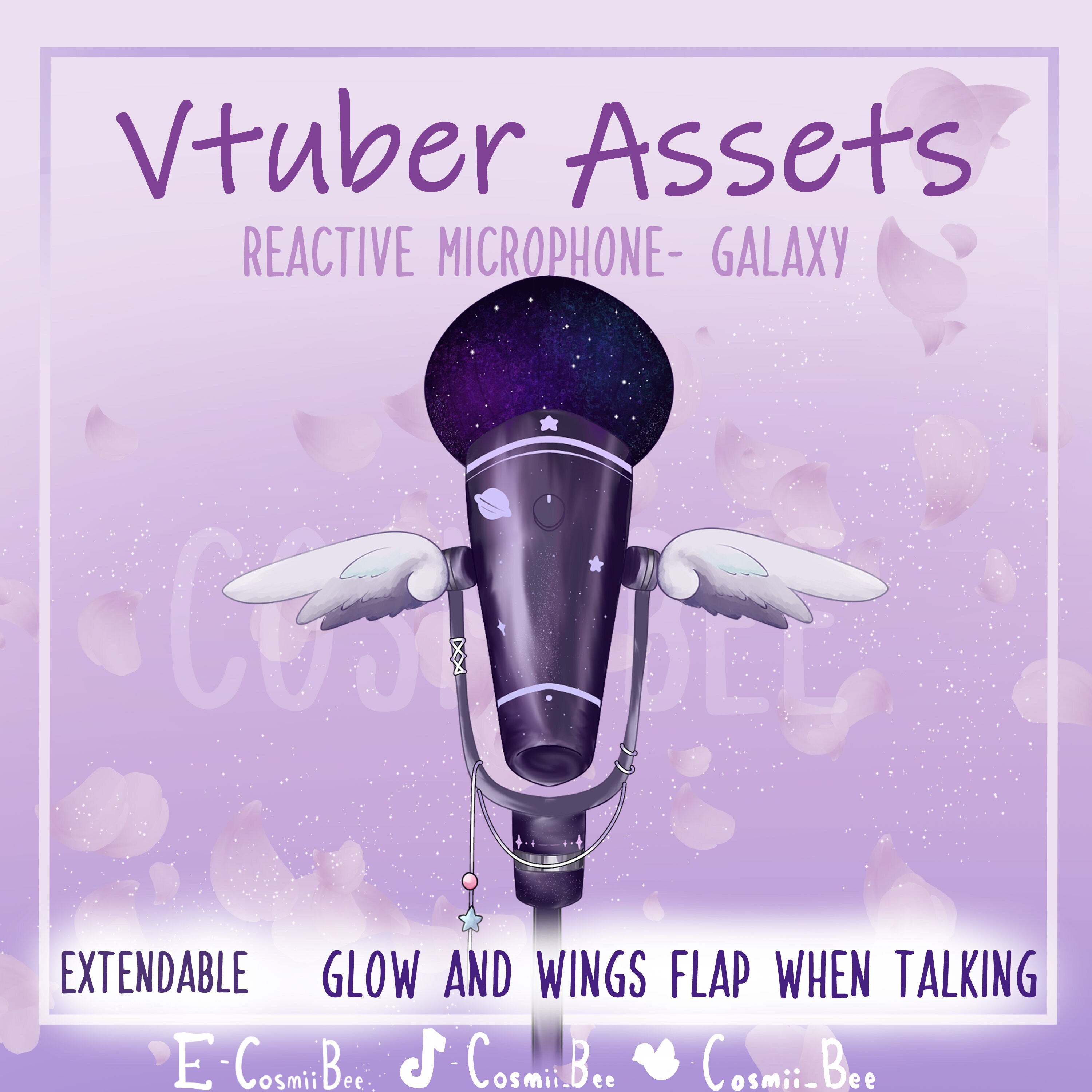 REACTIVE Galaxy Microphone - Animated Vtuber Asset for Vtube Studio - Streamer Asset
