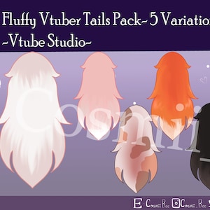 Fluffy Vtuber Tails - Vtuber Asset (Vtube studio) -5 Variations-