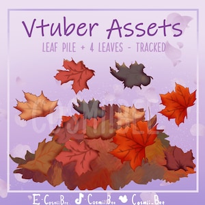 Autumn Leaf Pile + 4 Leaves - Animated Vtuber Asset (Vtube studio) -5 Variations-