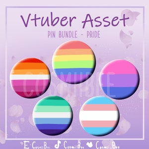 Pride Pins - Pack 1 - Animated Vtuber Asset for Vtube Studio - Streamer Asset