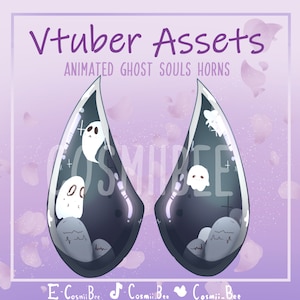 Ghost Soul Sharp Horns - Animated Vtuber Asset (Vtube studio) - Halloween - Twitch, Kick, Youtube Asset