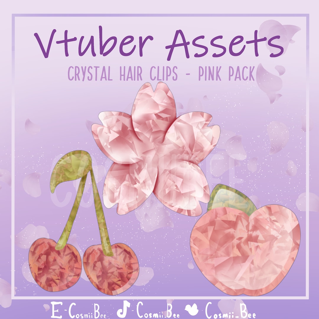 Crystal Hair Pins - Pink - Rigged Vtube Studio Asset - 3 Pack - Etsy